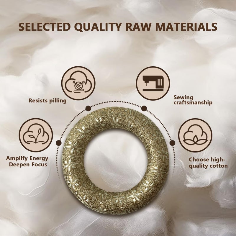 UPCEED Singing Bowl Cushion for Tibetan Singing Bowls, Handmade Silk Brocade Round Cushion Pillow for Sound Healing and Crystal Sound Bowls Accessories(Brown,6.7 Inch) - Image 5